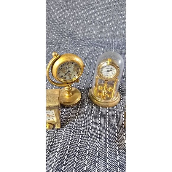 Lot of Vintage Minature Gold tones Clocks - Picture 4 of 7